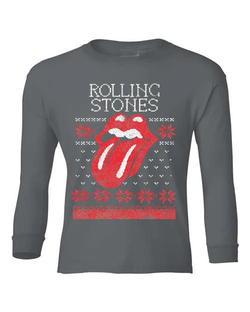 Children's Rolling Stones Norway Sweater Lick Black Long Sleeve Tee