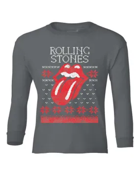 Children's Rolling Stones Norway Sweater Lick Black Long Sleeve Tee