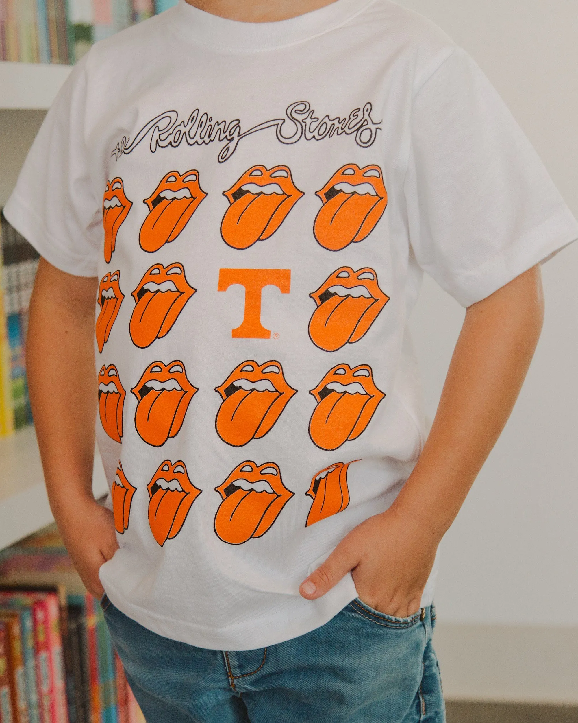 Children's Rolling Stones University of Tennessee Multi Lick White Tee