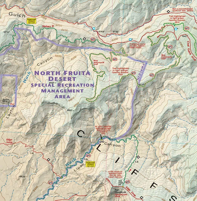 Colorado Fruita - Grand Junction - Trails and Recreation Topo Map | Latitude 40°