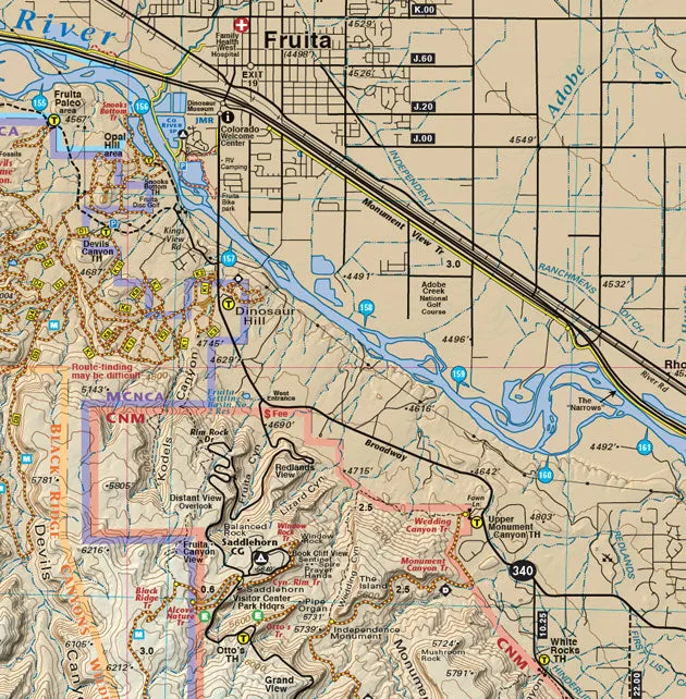 Colorado Fruita - Grand Junction - Trails and Recreation Topo Map | Latitude 40°