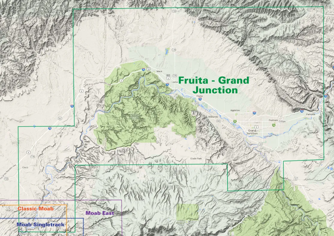 Colorado Fruita - Grand Junction - Trails and Recreation Topo Map | Latitude 40°