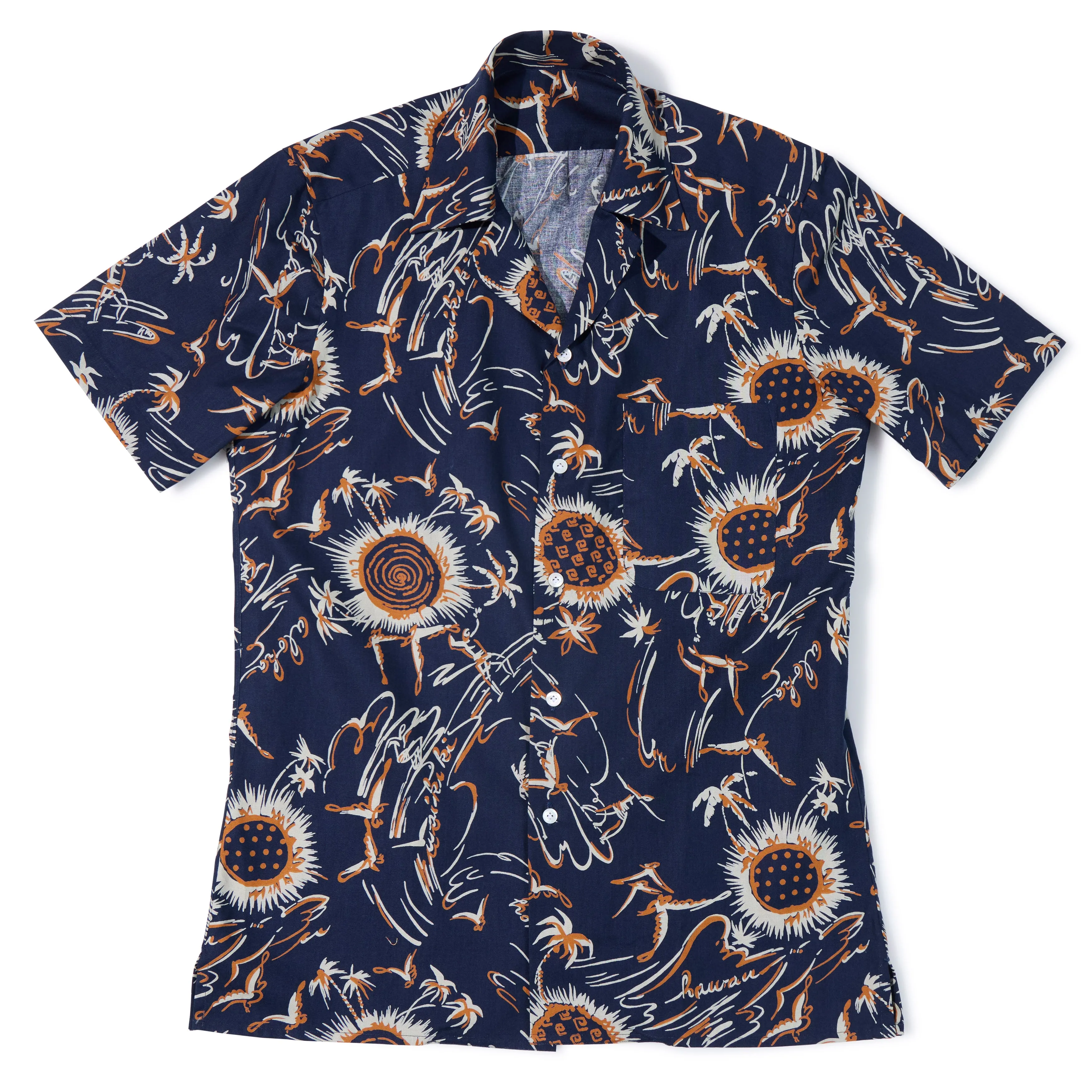 Cotton Palm Tree Print Summer Shirt