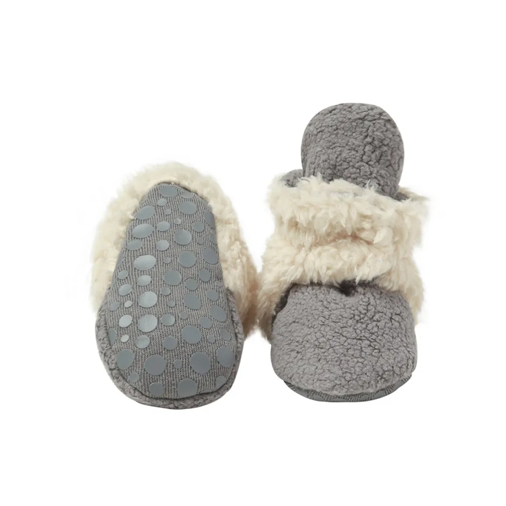 Cozie Furry Bootie & Trapper Hat Set - Gray