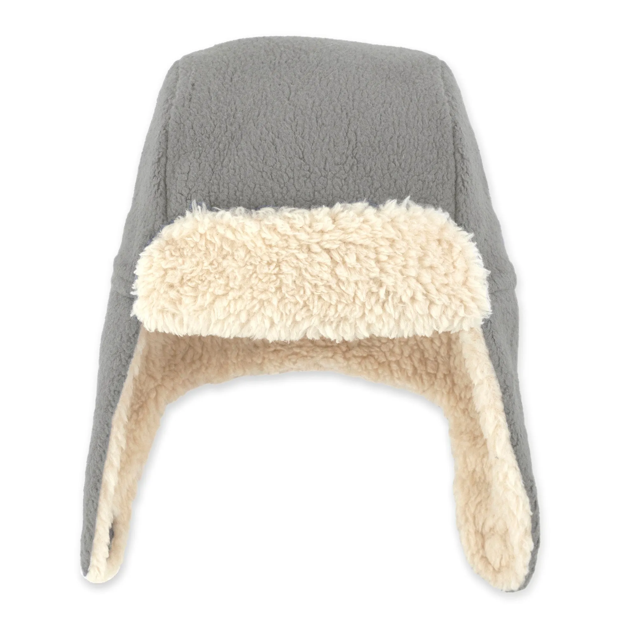 Cozie Furry Bootie & Trapper Hat Set - Gray