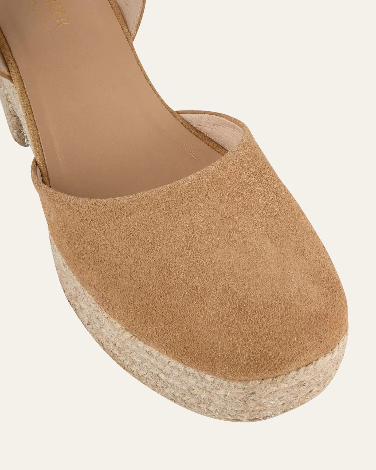 DINA HIGH HEEL ESPADRILLES LIGHT TAUPE SUEDE