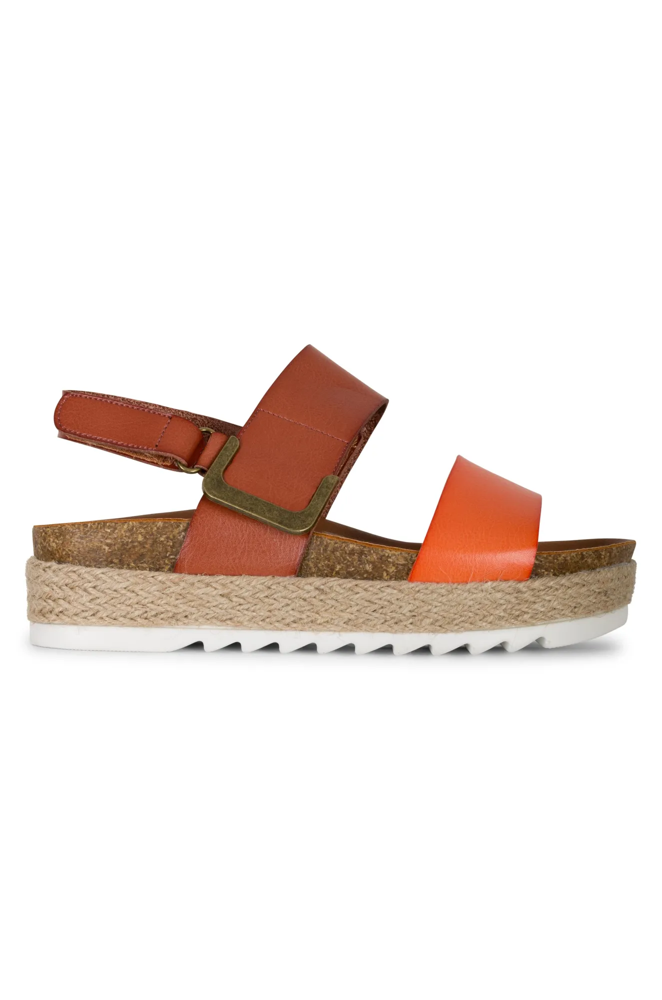 Double strap Sandal with velcro | ORANGE | DEANNA AB