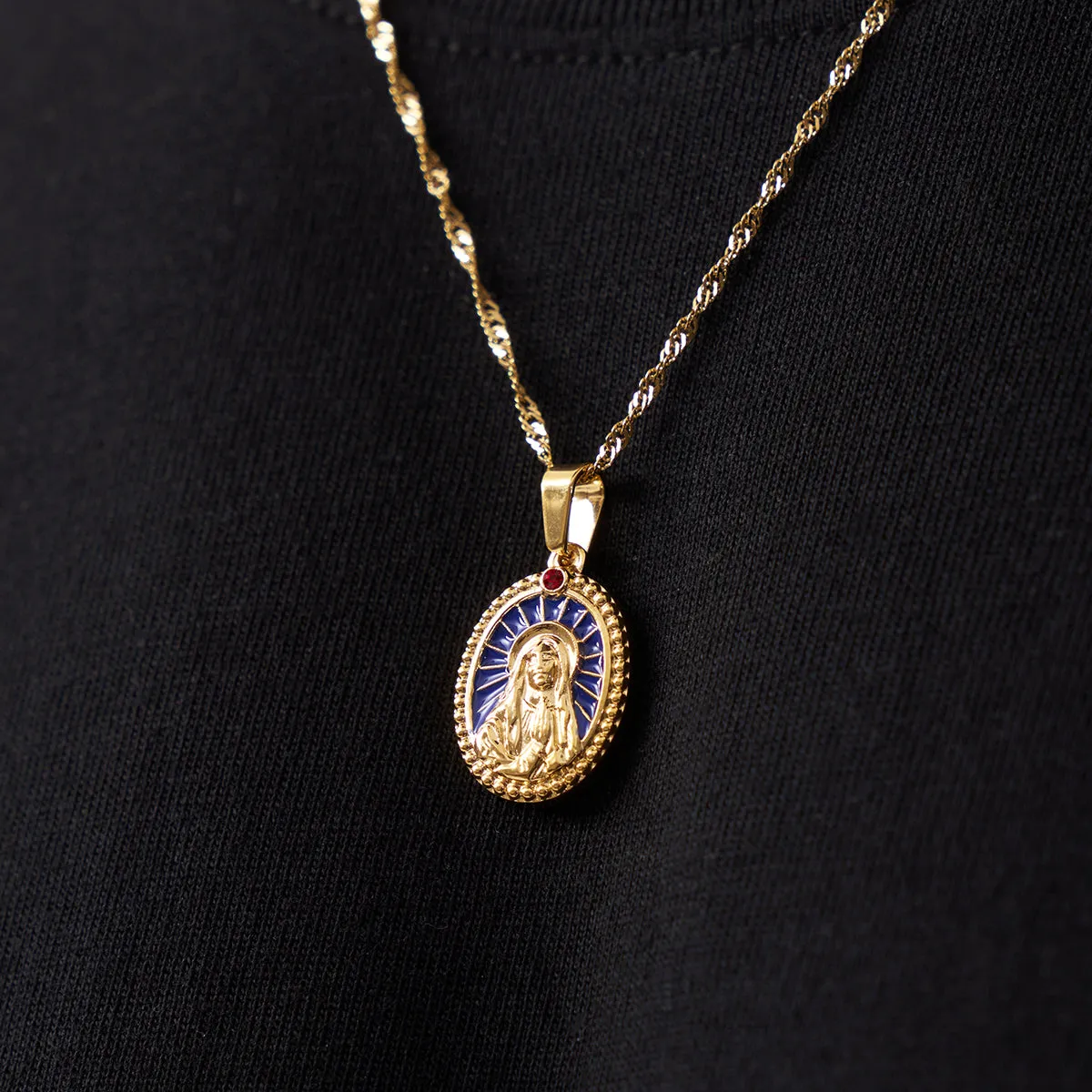 Enamel Virgin Mary (Gold)