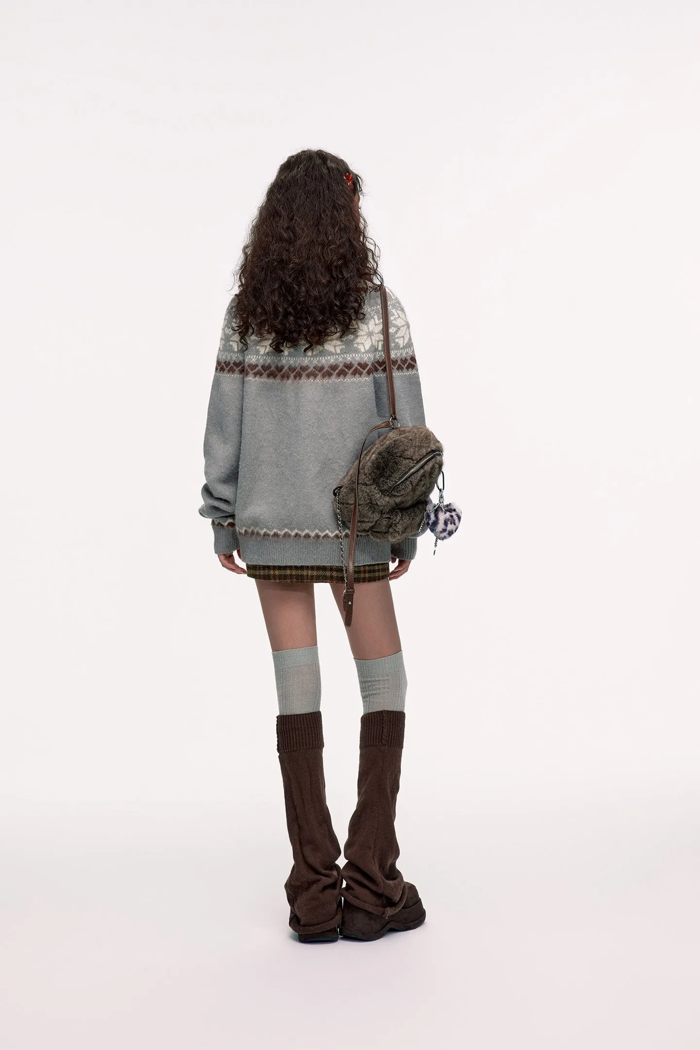 Fair Isle Jacquard Lazy Atmosphere Knitted Sweater