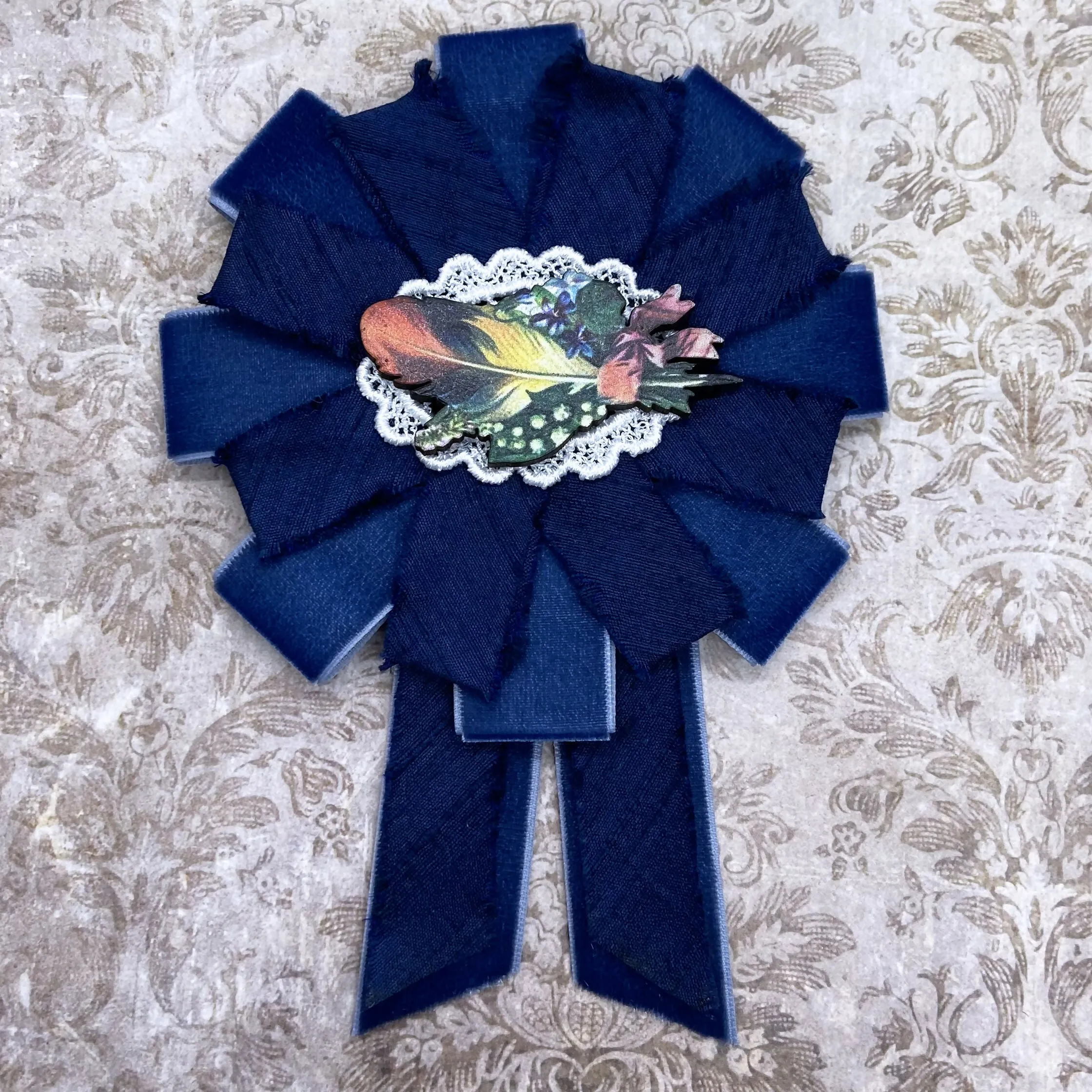 Feather Bouquet Rosette (Blue)