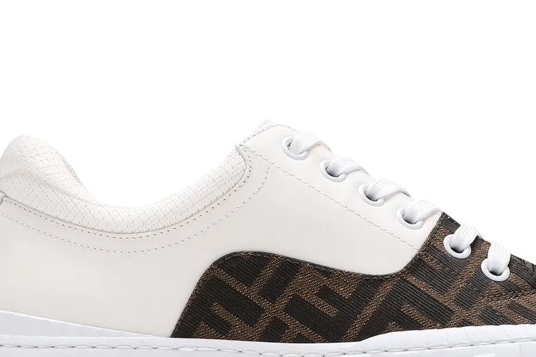 Fendi Force Lace-Up Sneaker 'White Brown', white