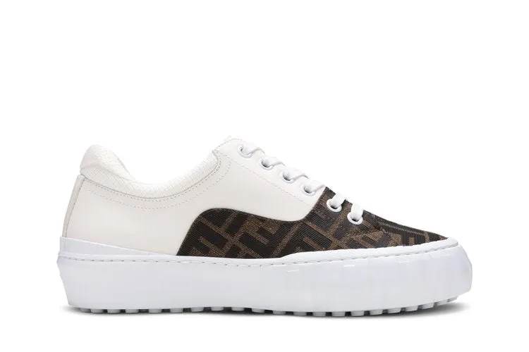 Fendi Force Lace-Up Sneaker 'White Brown', white