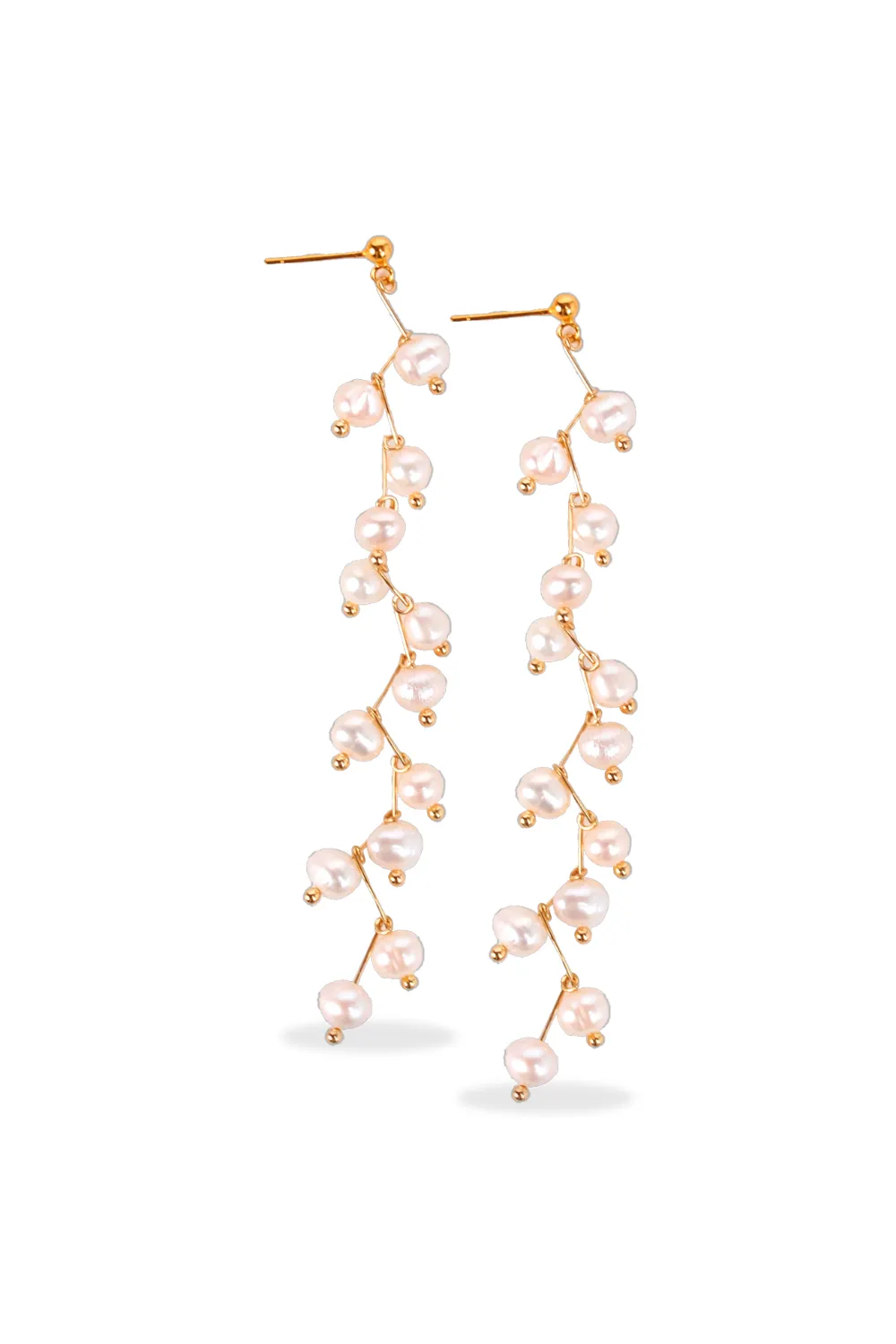 Floating Pearl Duster Earring