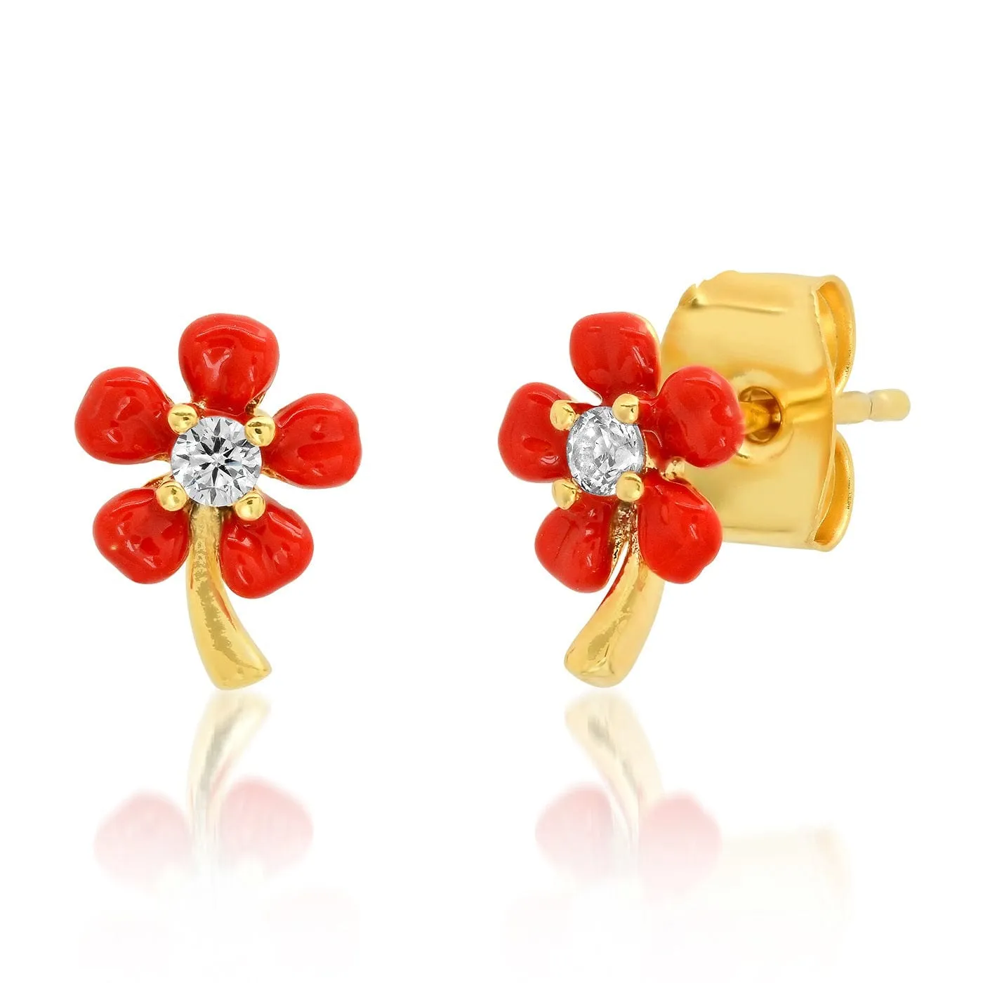 Flower Enameled Stud