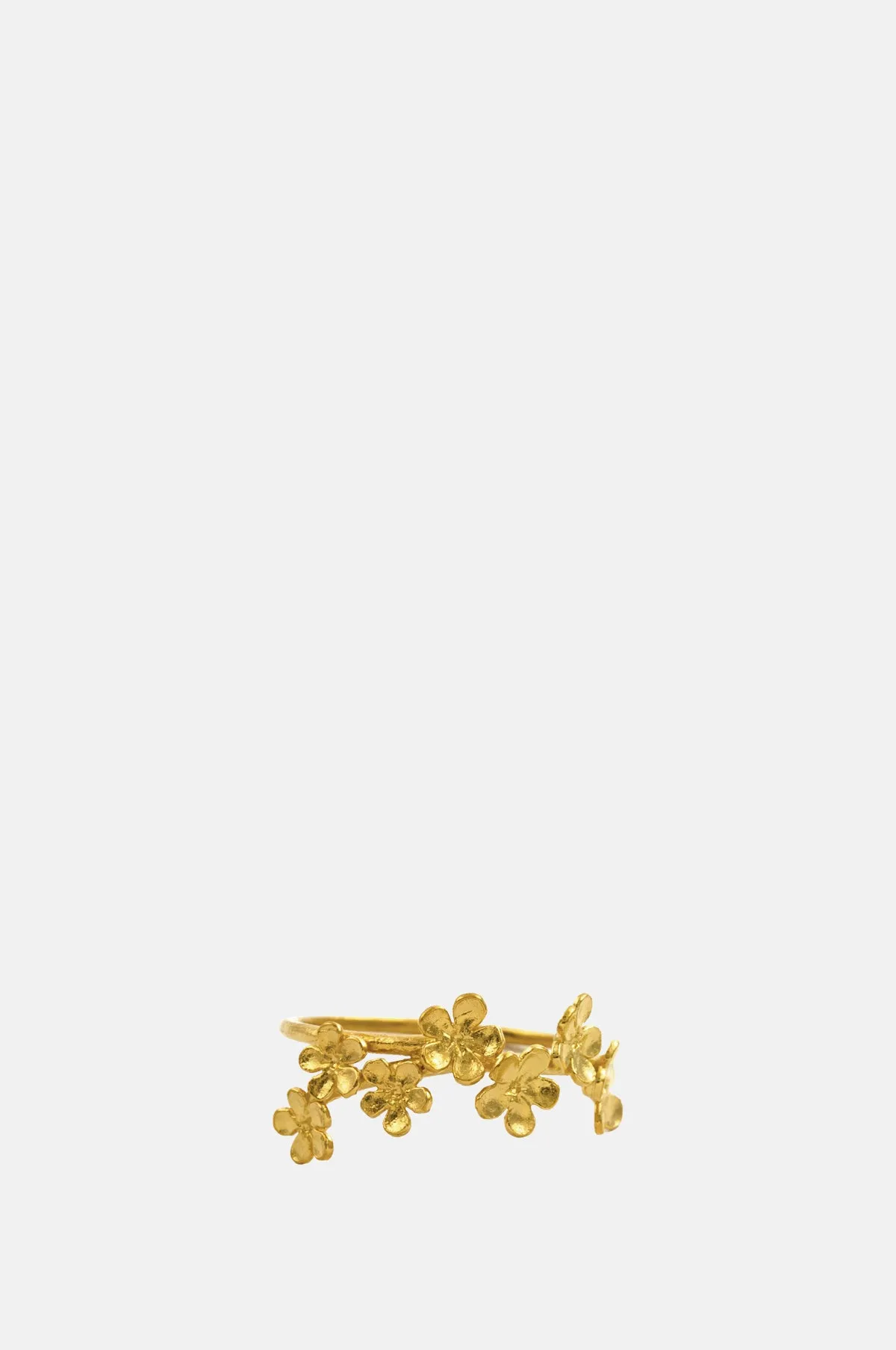 Forget Me Not Flower Trail Stacking Ring Gold