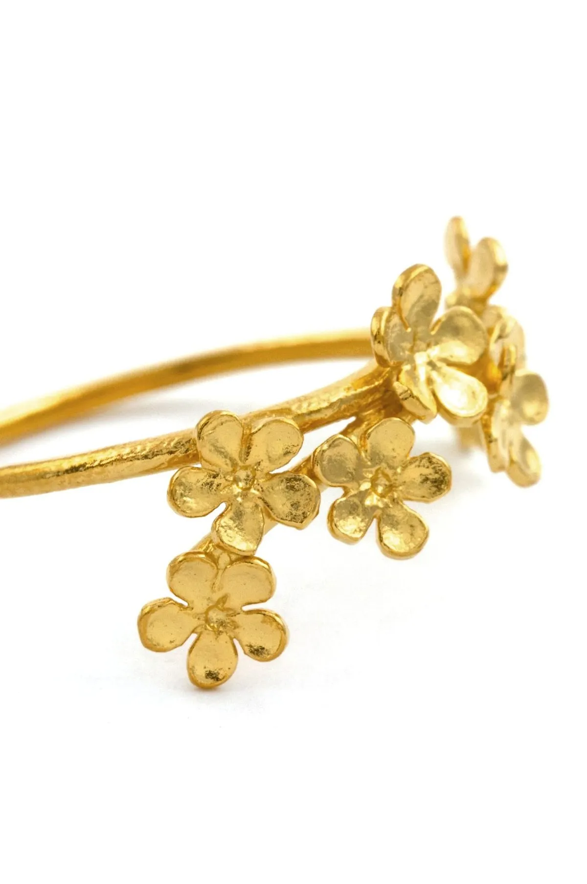 Forget Me Not Flower Trail Stacking Ring Gold