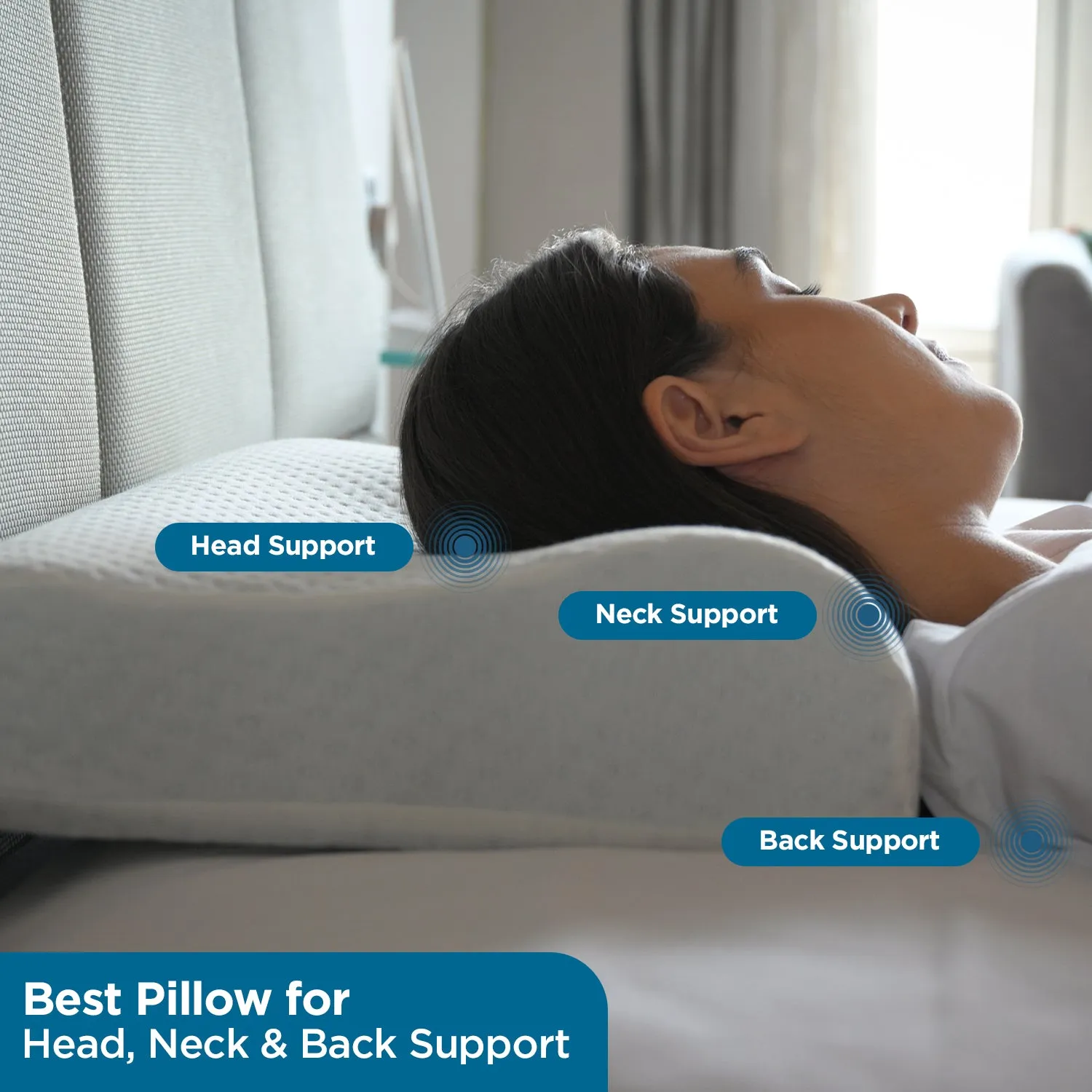 Gel Infused Thick Memory Foam Pillow for Neck Pain