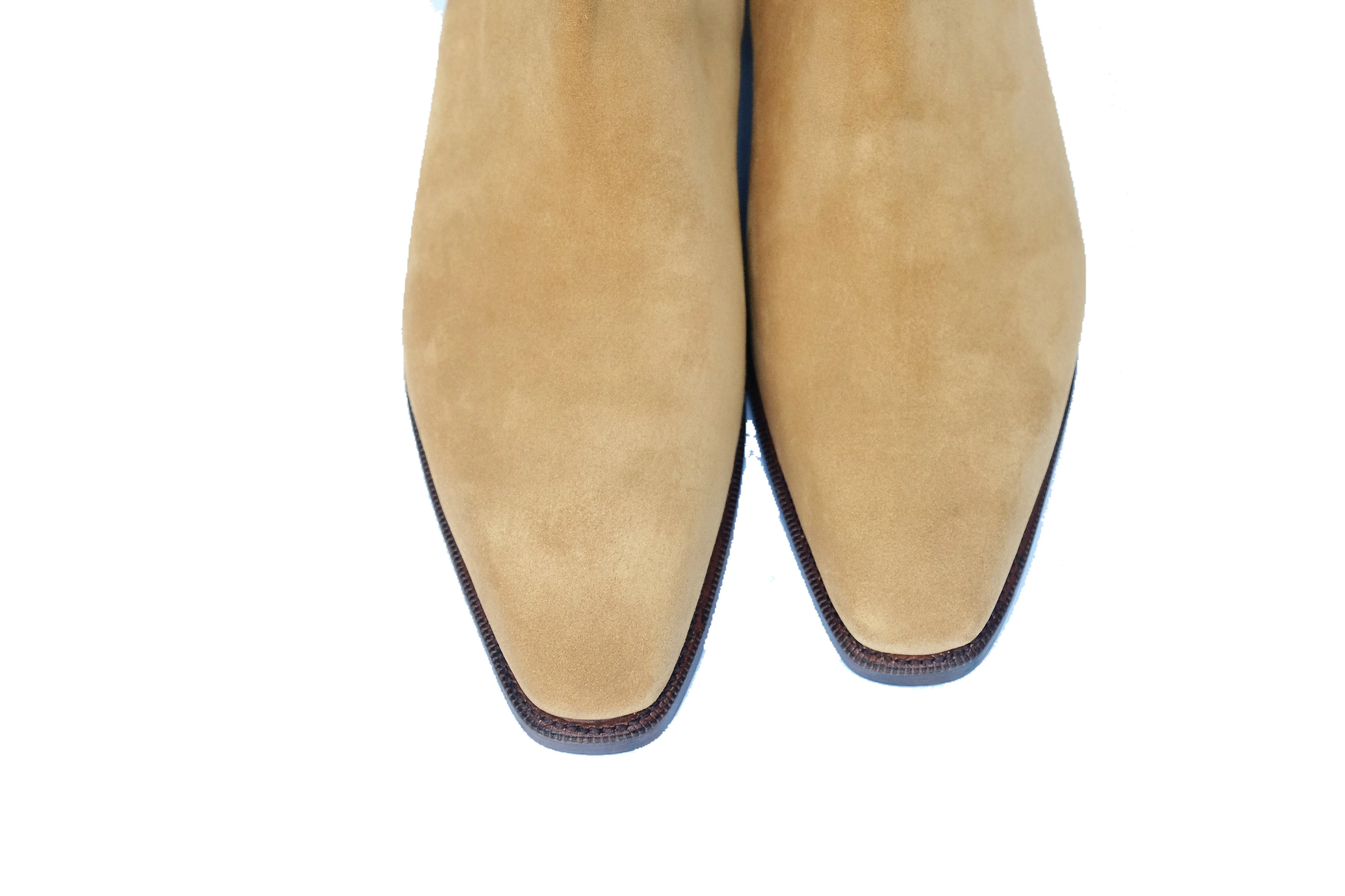 Optimized Title: Genesee Sand Suede Dress Shoes - MGF Last, Double Leather Sole