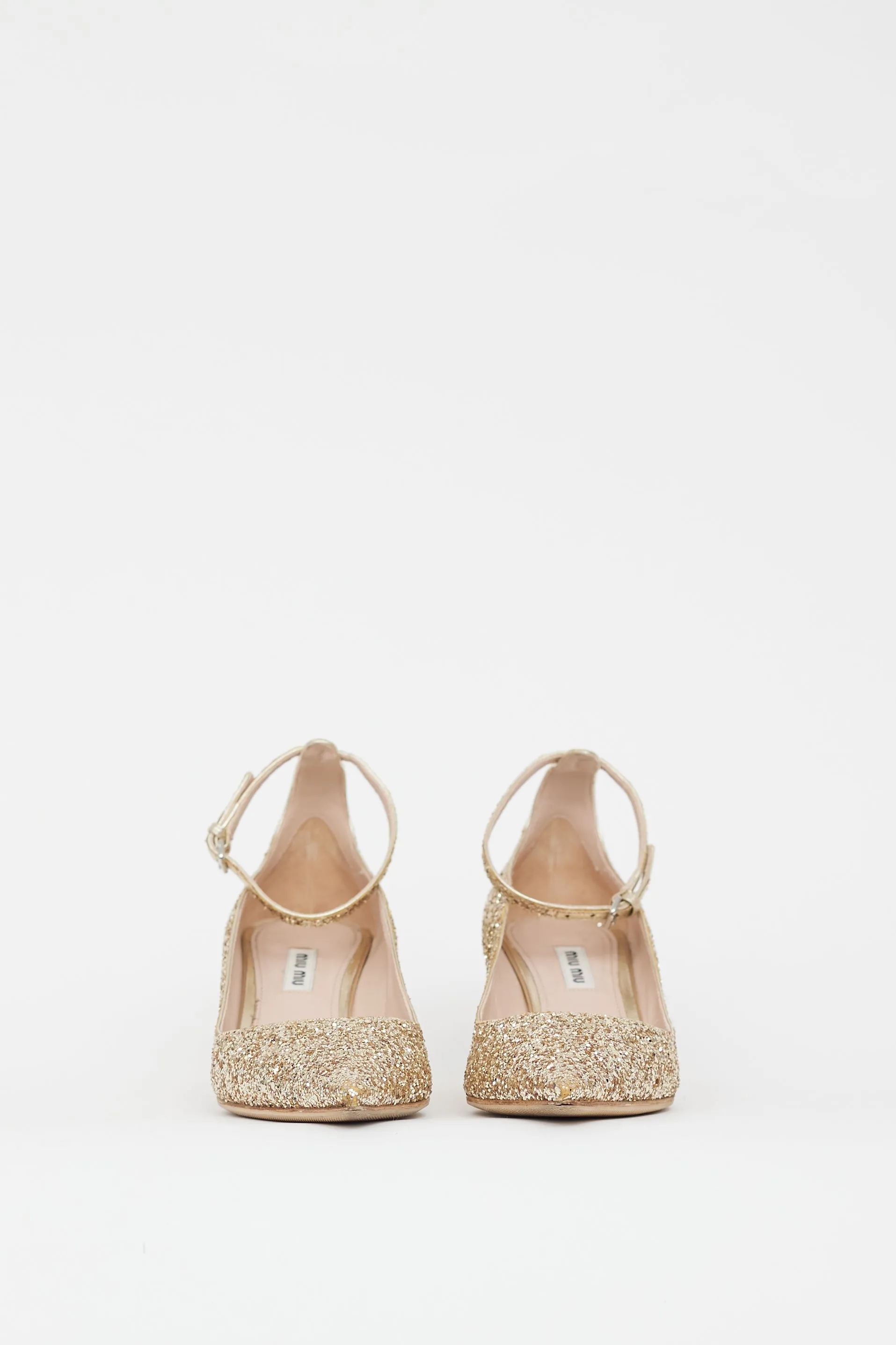 Gold Glitter Pointed Toe Heel