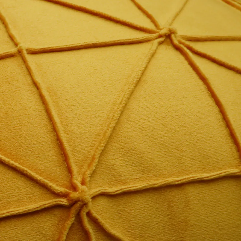 Golden Yellow Geometric Throw Cushion