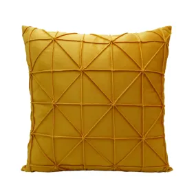 Golden Yellow Geometric Throw Cushion