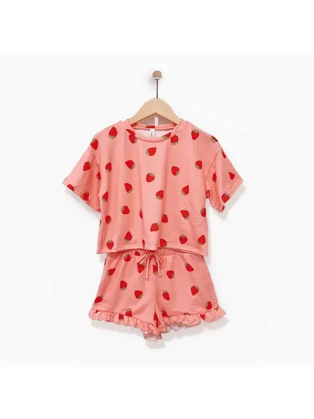 Good Girl Strawberry Print Short Set