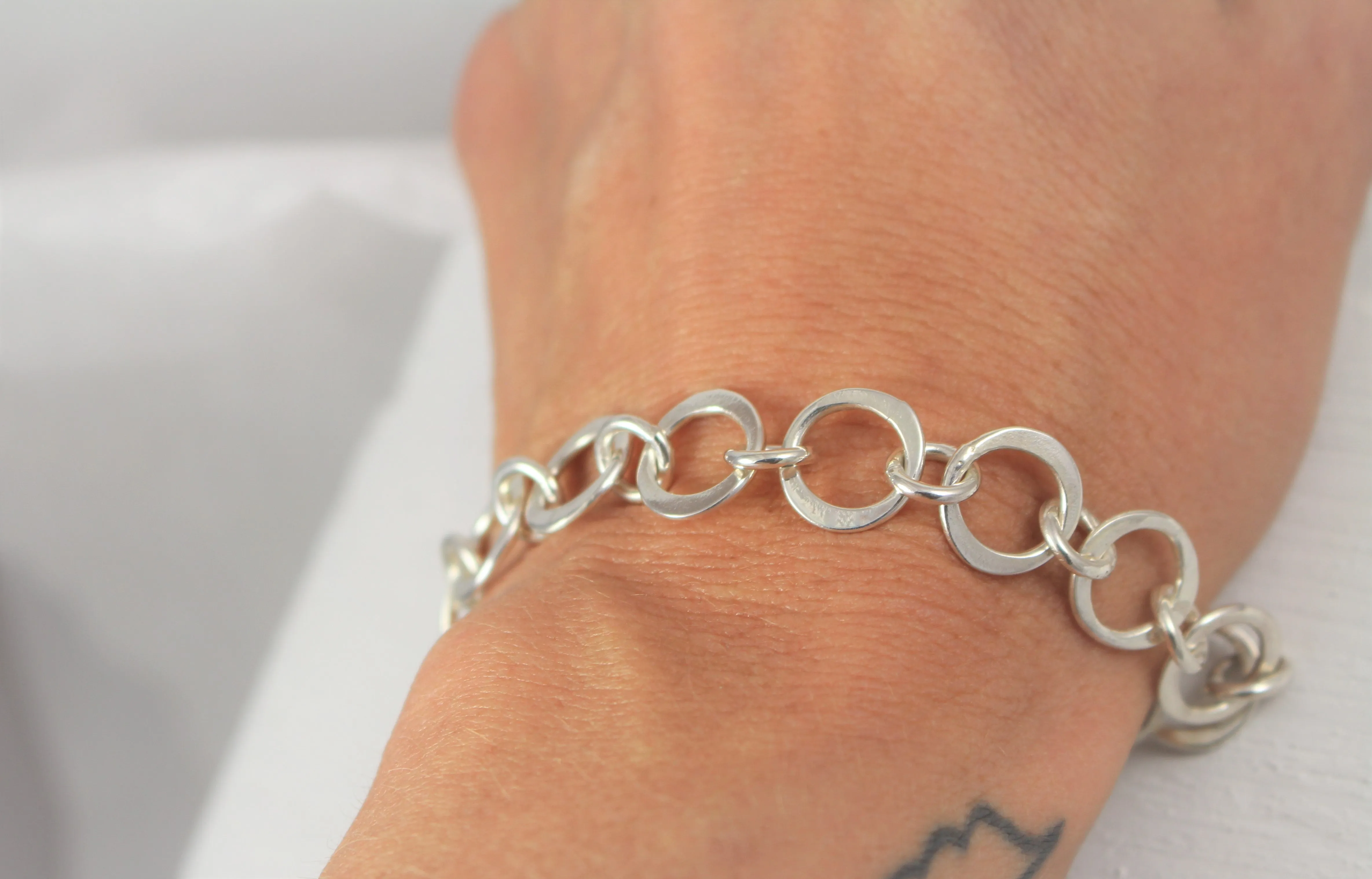 Hand forged Round link Bracelet