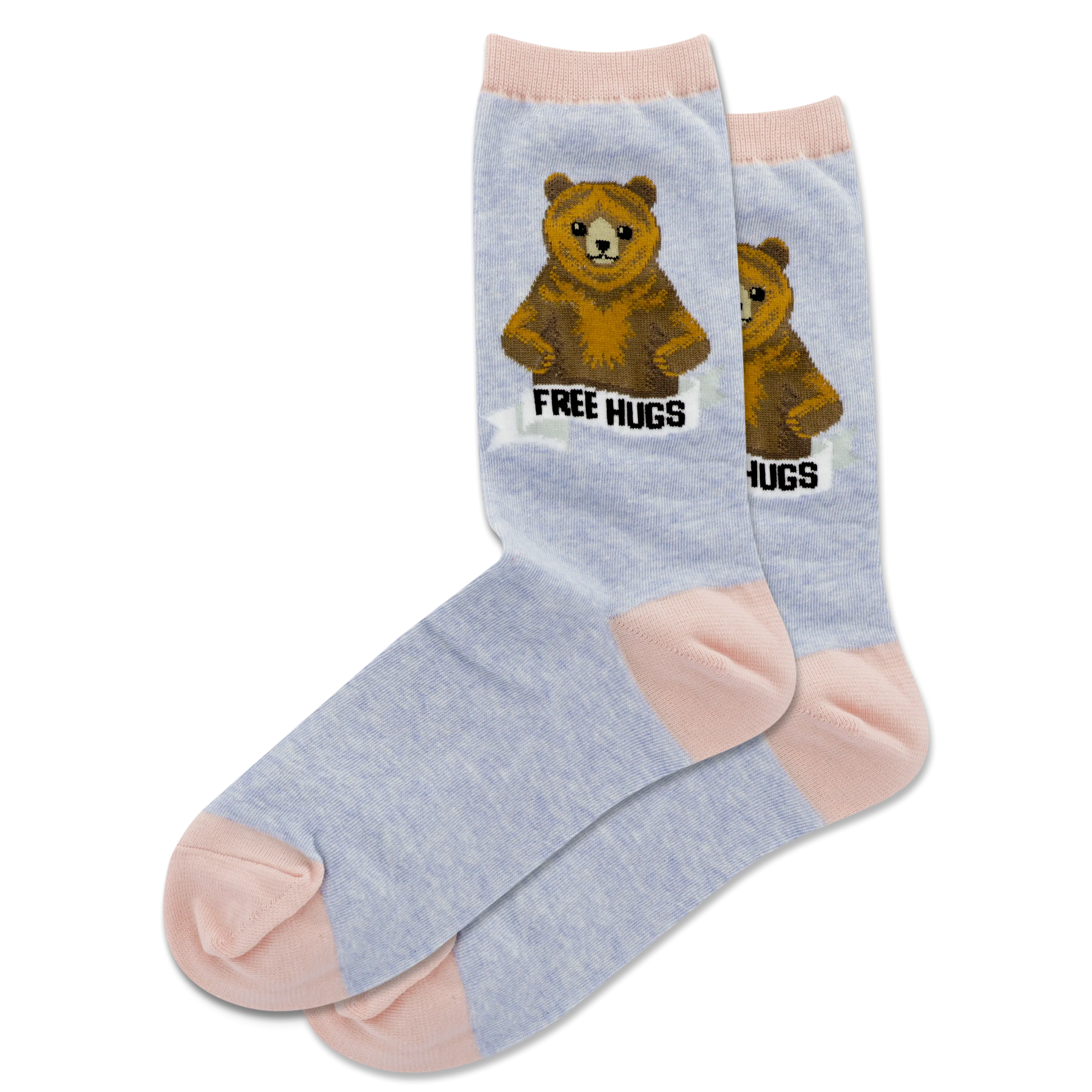 HOTSOX Women's Free Hug Bear Crew Socks