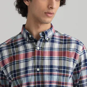 Indian Madras Check Shirt - Persian Blue