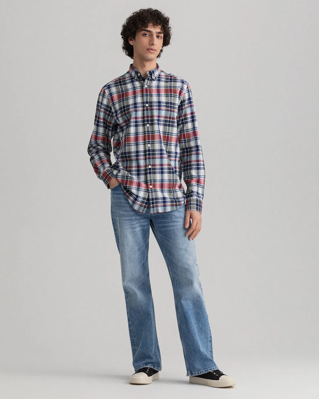 Indian Madras Check Shirt - Persian Blue