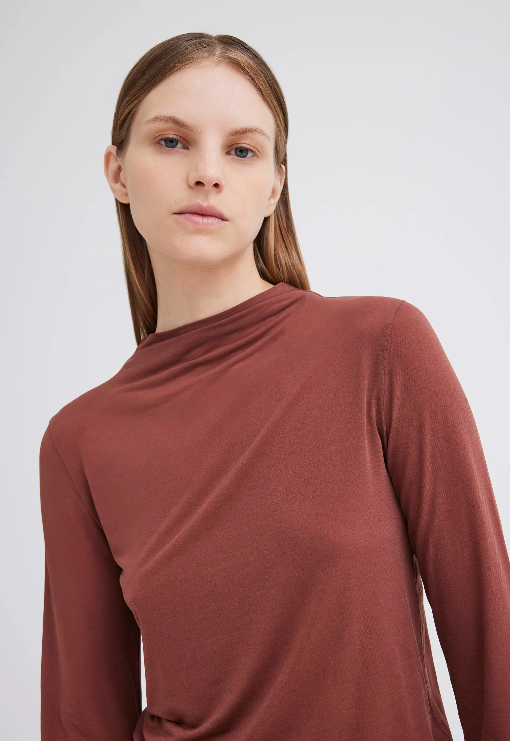 Jun Italian Jersey Top - Burbank Red