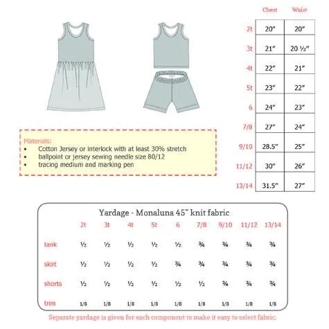 Kids' Solstice Dress And Short Set Paper Pattern 2T - 13/14