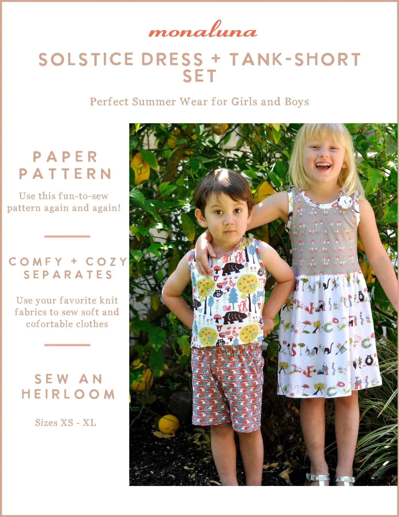 Kids' Solstice Dress And Short Set Paper Pattern 2T - 13/14