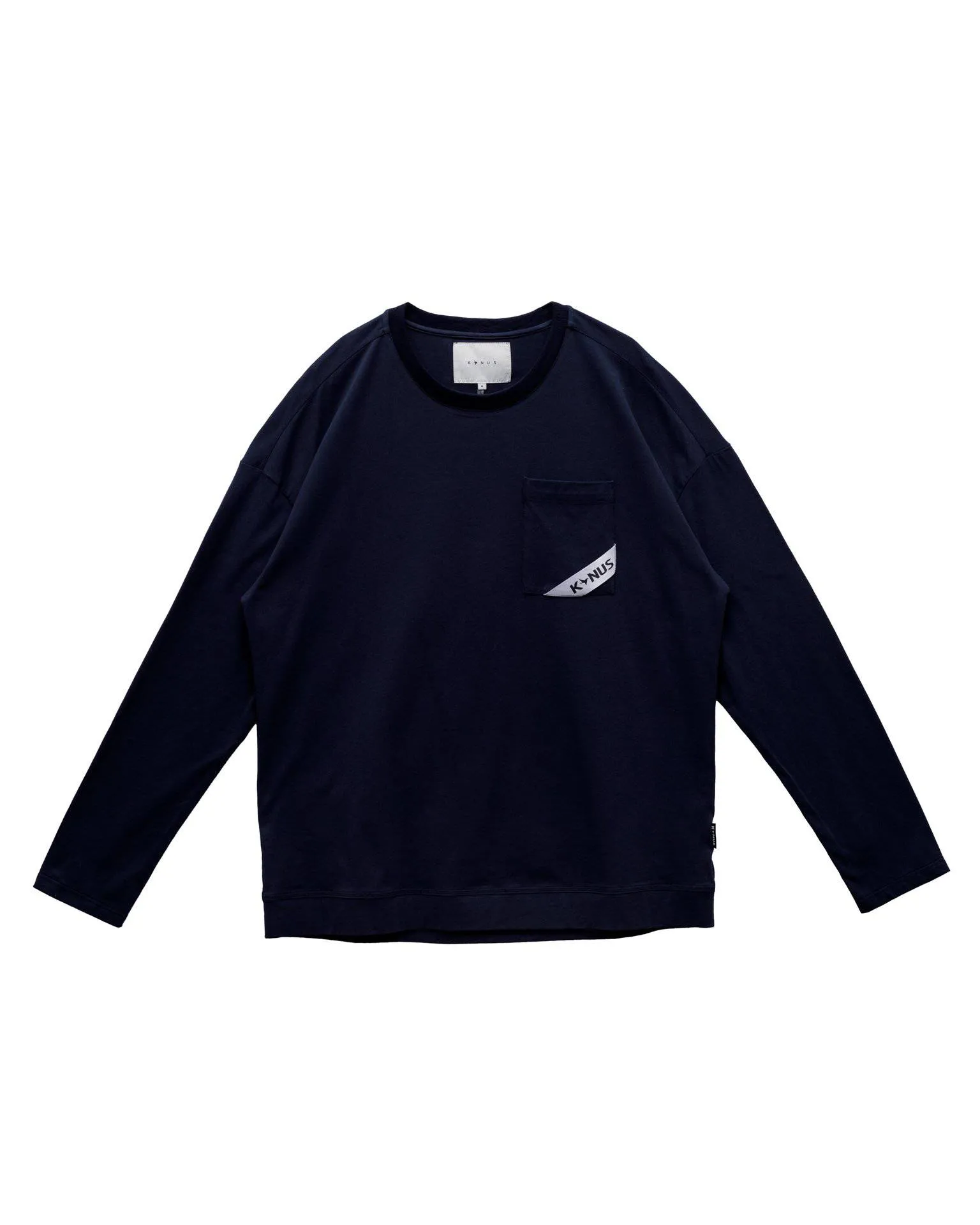 Konus Men's Long Sleeve Oversize Pocket Tee in Navy