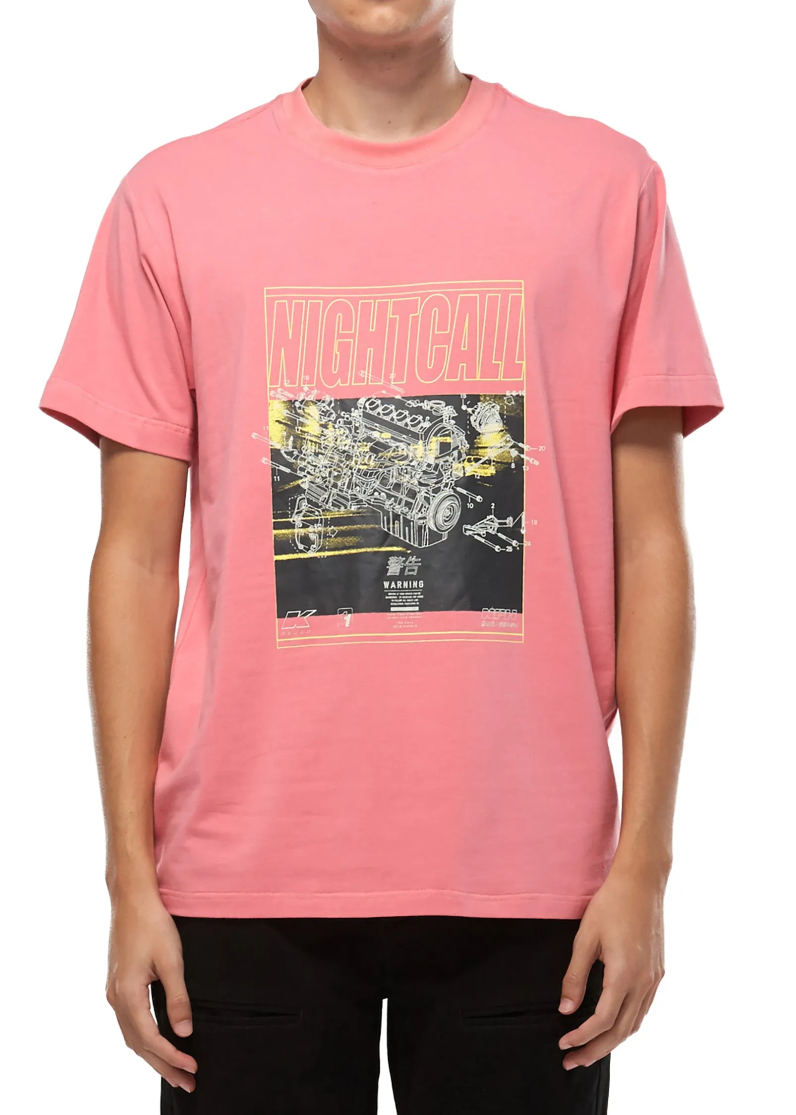 Konus Men's SS Nightcall Graphic Tee in Pink