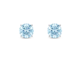 Lab-Grown Diamond 2ct. tw. Round Brilliant Solitaire Studs | Blue