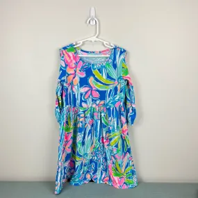 Lilly Pulitzer Girls Pop Up Jungle Hoppin Linn Cold Shoulder Dress Large 8-10