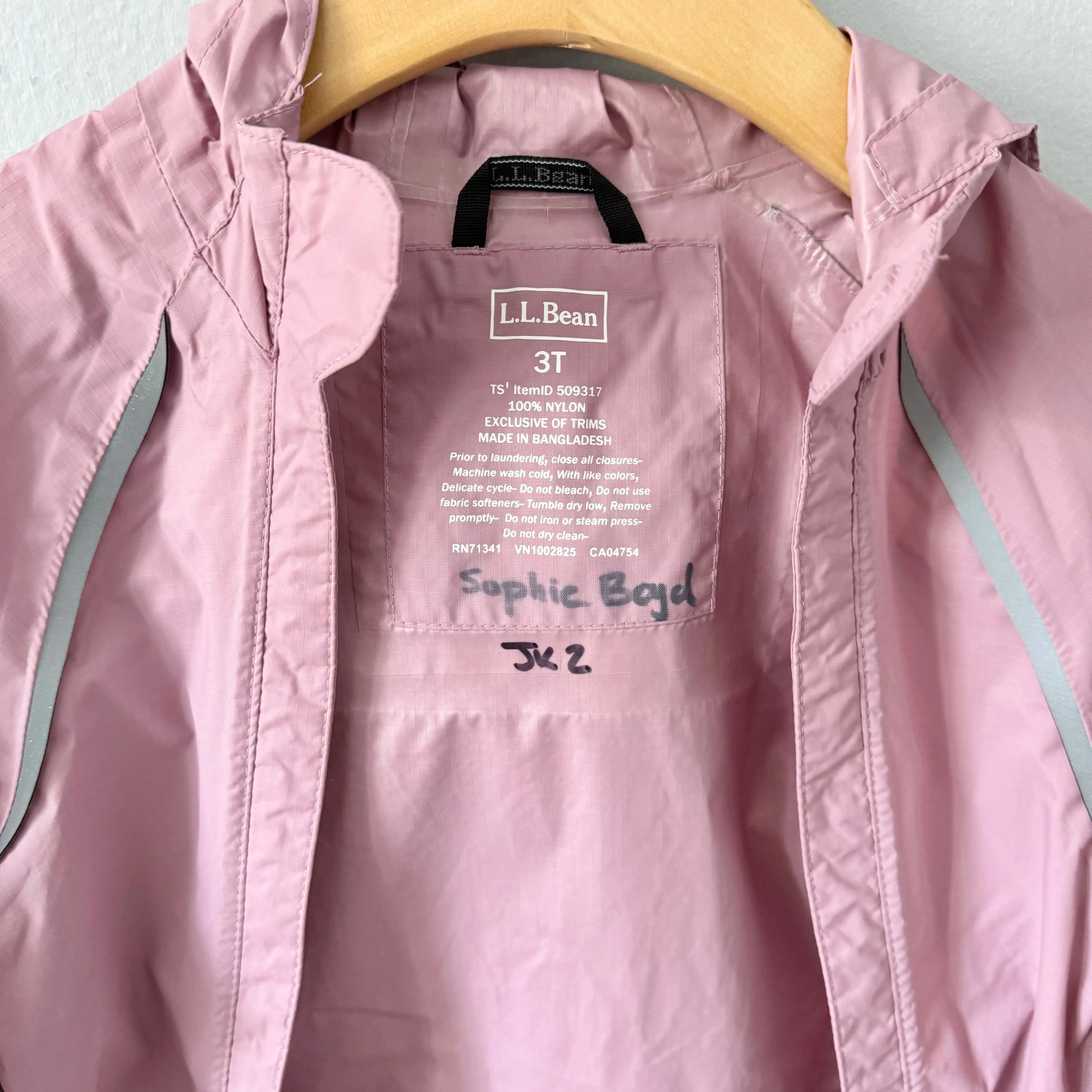 LL Bean / Smokey pink rainsuit / 3T