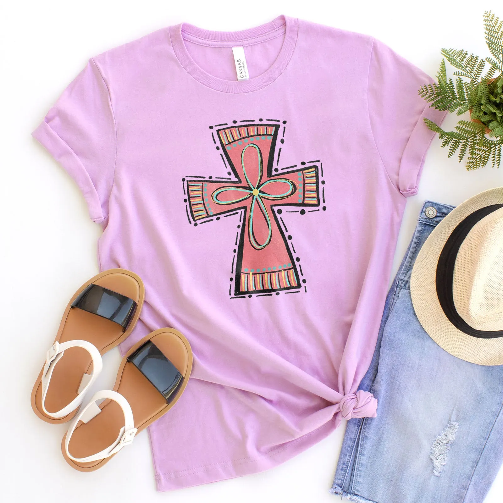 Mauve Cross Tee