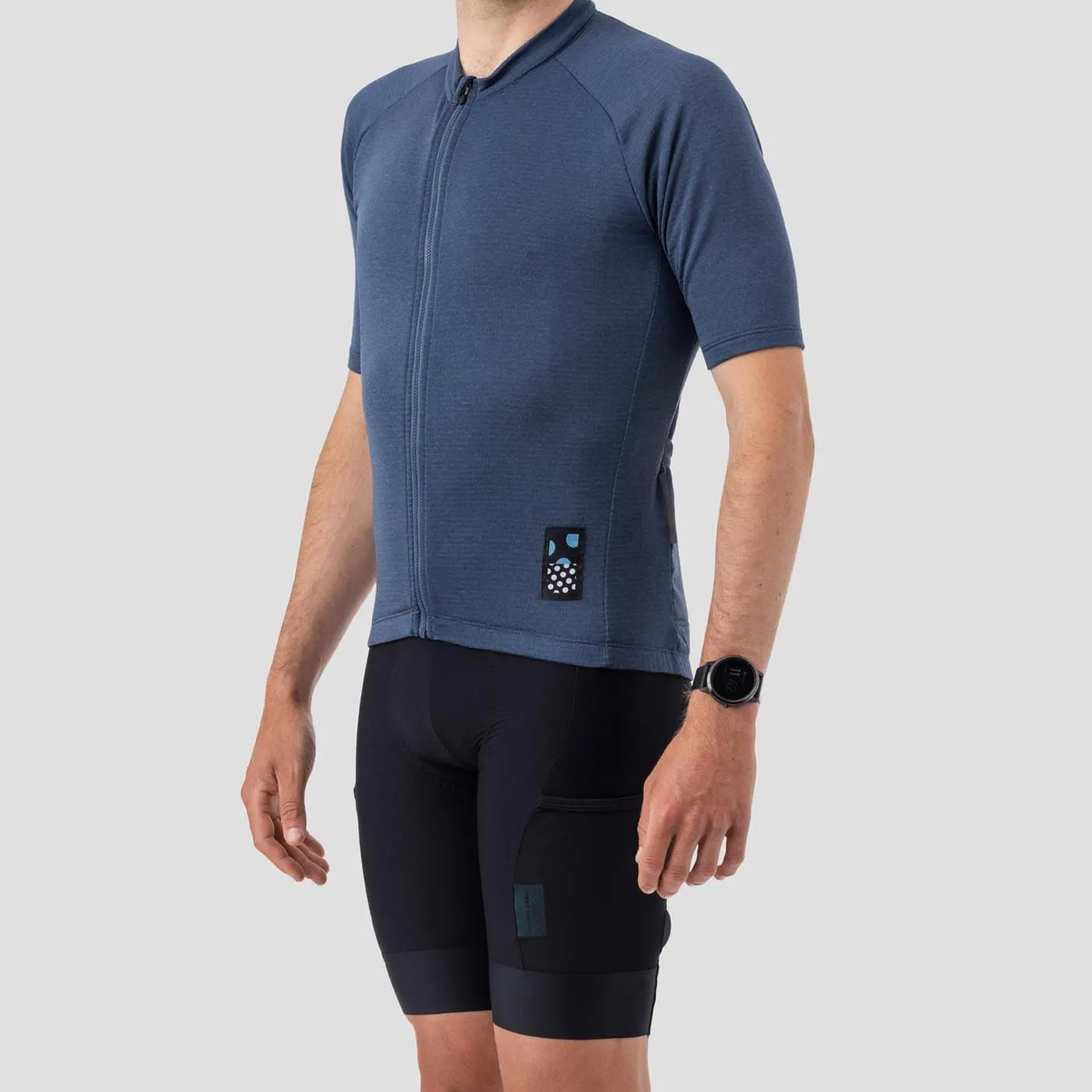 Men's Micro Grid Jersey - Stone Blue