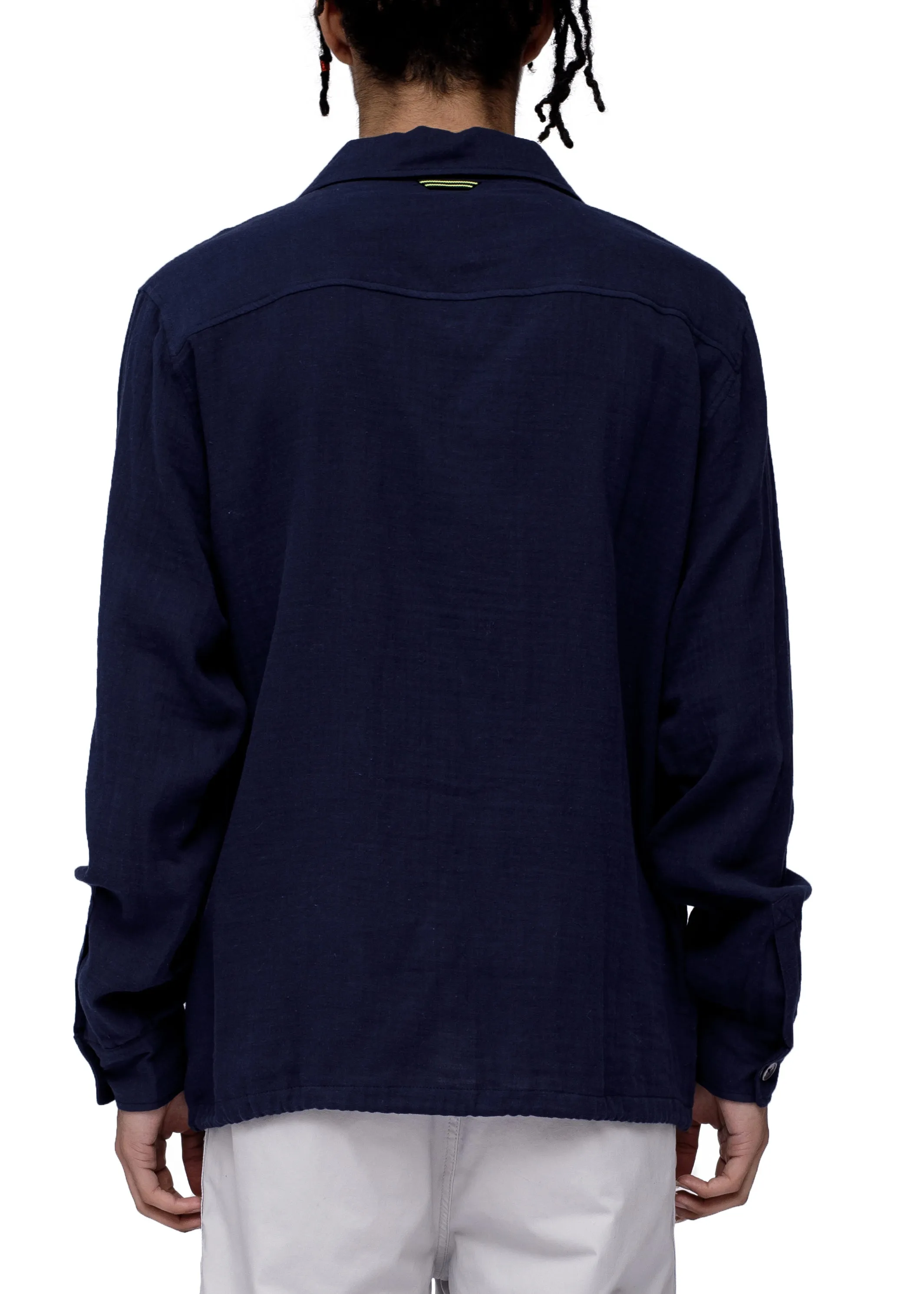 Men's Revere Collar Shirt In Navy