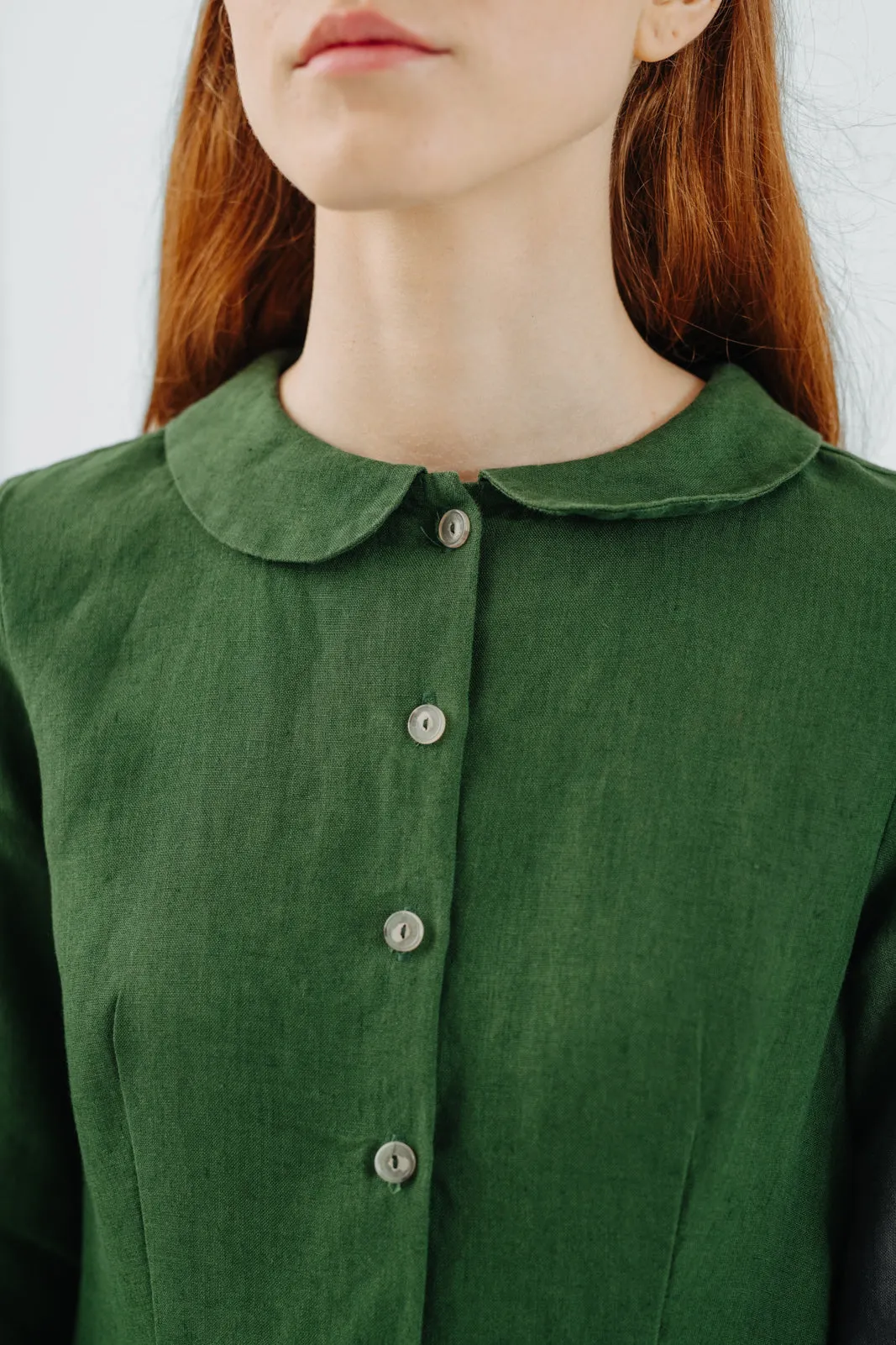 Mini Classic Dress, Long Sleeve, Emerald Green