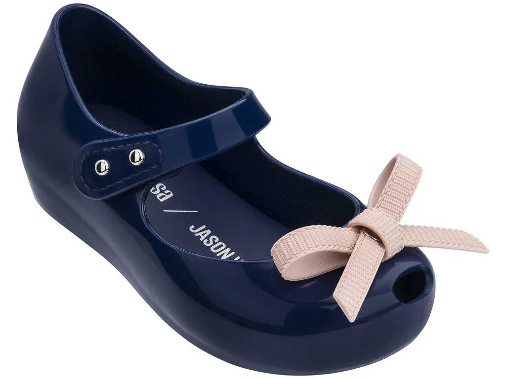 Mini Melissa Ultragirl Bow-Navy with Pink