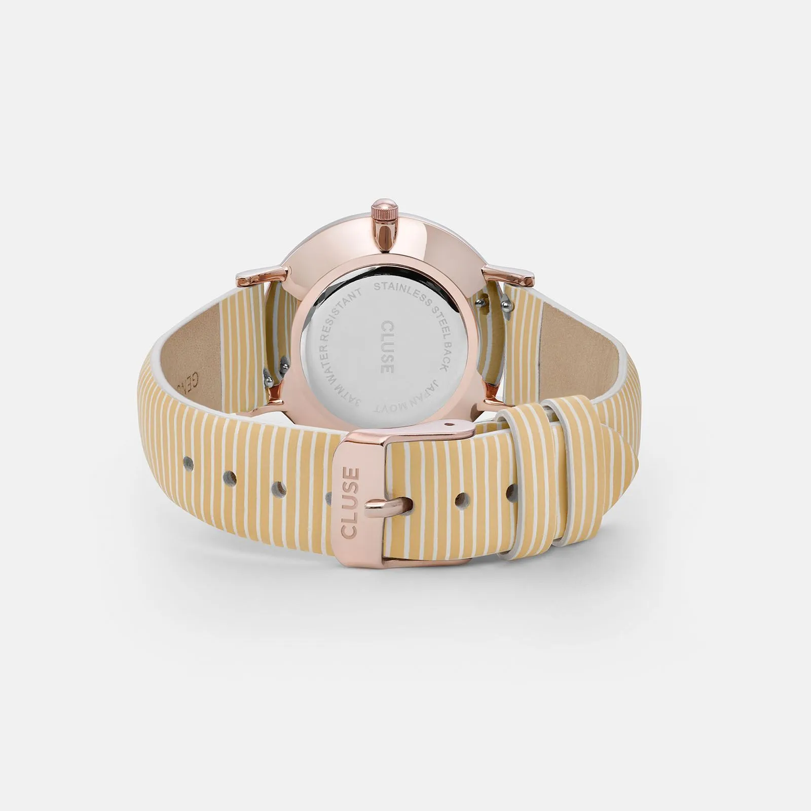 Minuit Leather Yellow Stripes, Rose Gold Colour