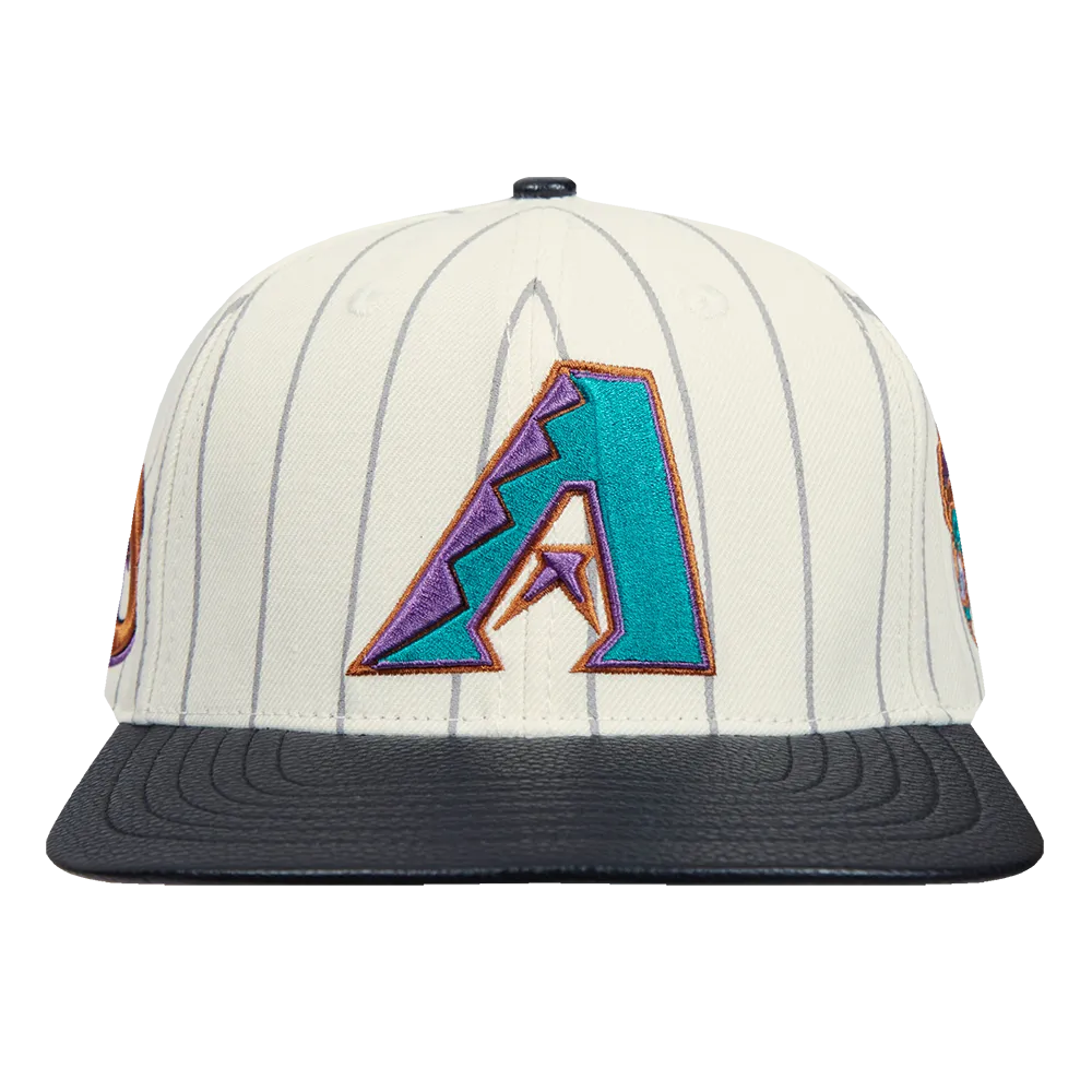 MLB ARIZONA DIAMONDBACKS PINSTRIPE RETRO CLASSIC LOGO WOOL STRAP (EGGSHELL/ GREY)