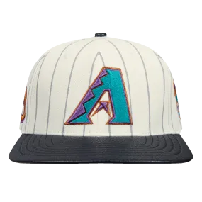 MLB ARIZONA DIAMONDBACKS PINSTRIPE RETRO CLASSIC LOGO WOOL STRAP (EGGSHELL/ GREY)