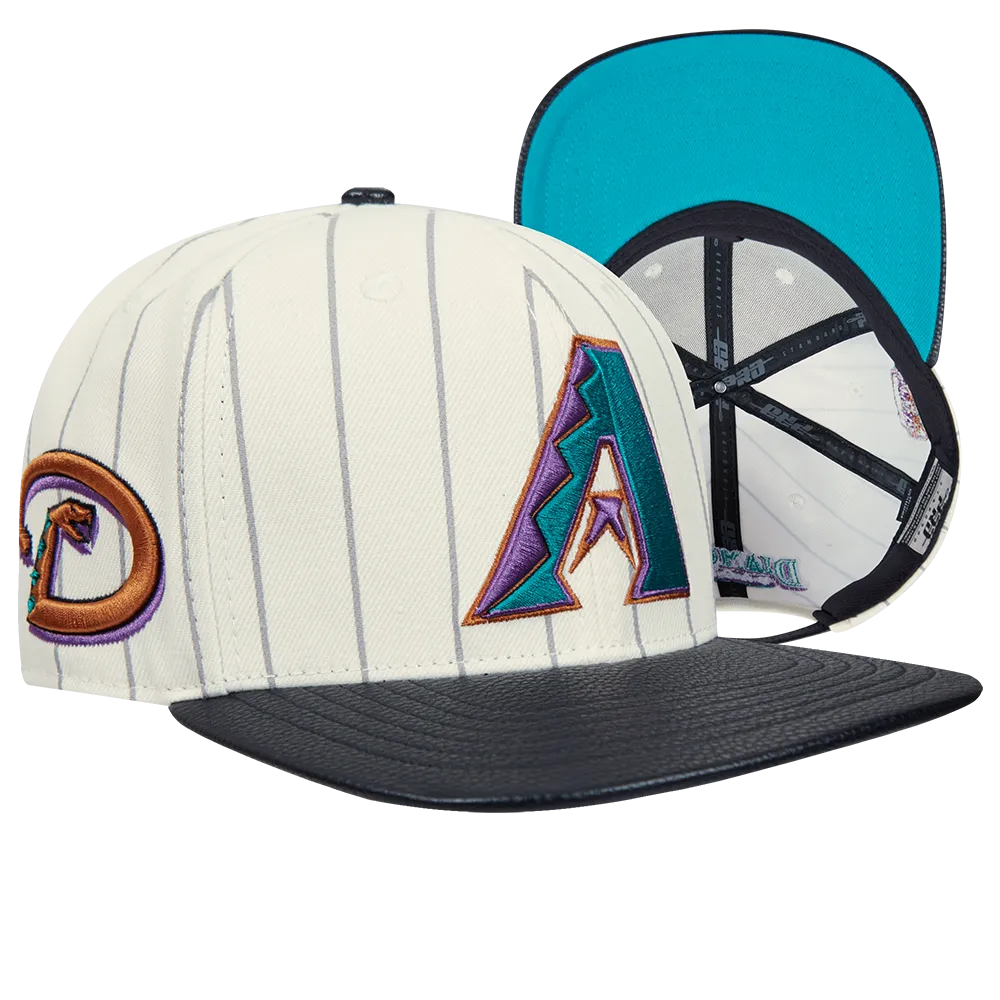 MLB ARIZONA DIAMONDBACKS PINSTRIPE RETRO CLASSIC LOGO WOOL STRAP (EGGSHELL/ GREY)