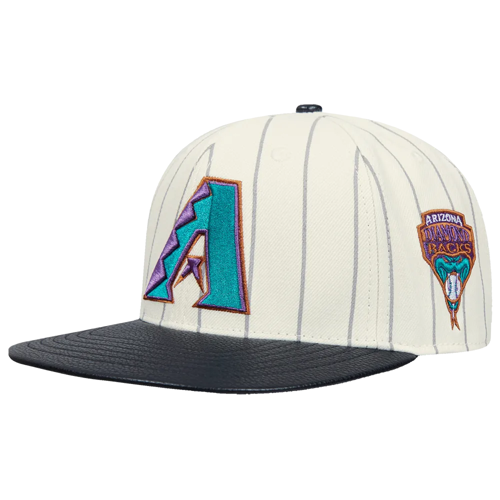 MLB ARIZONA DIAMONDBACKS PINSTRIPE RETRO CLASSIC LOGO WOOL STRAP (EGGSHELL/ GREY)