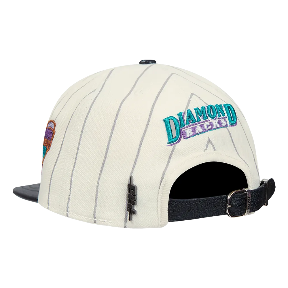 MLB ARIZONA DIAMONDBACKS PINSTRIPE RETRO CLASSIC LOGO WOOL STRAP (EGGSHELL/ GREY)