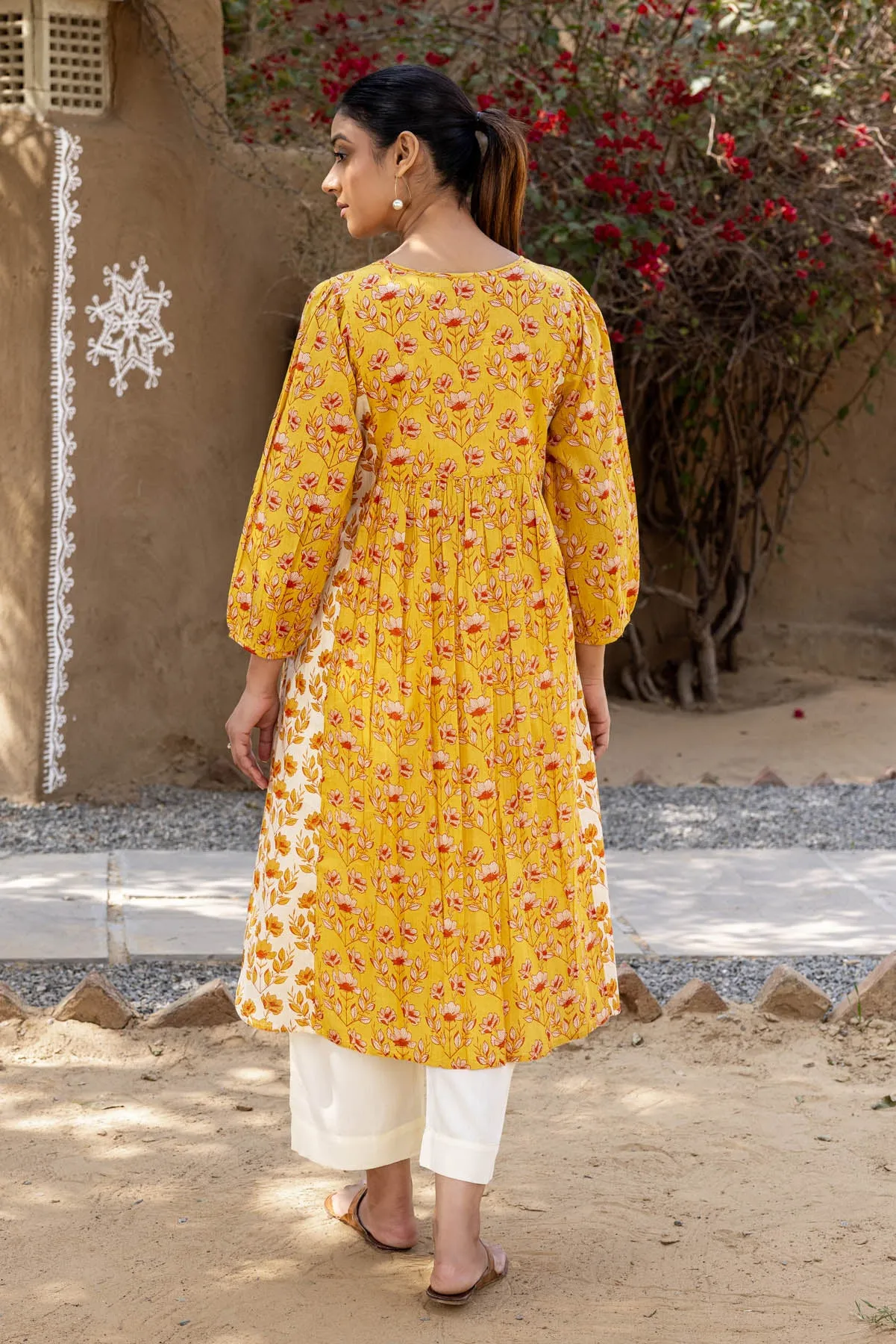 Mustard Floral Kurta